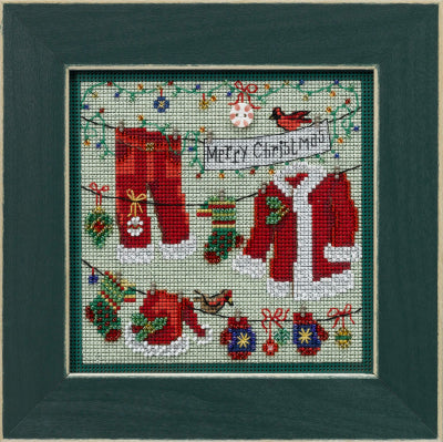 Mill Hill Santa's Clothesline Cross Stitch Kit Buttons & Beads MH142232