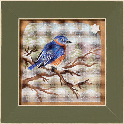 Mill Hill Snowy Bluebird Cross Stitch Kit Buttons & Beads MH142534