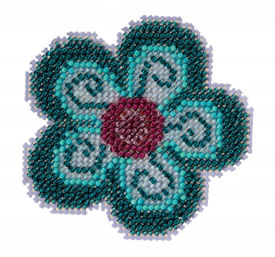 Mill Hill Springtime Aqua Flower Beaded Cross Stitch Kit MH21-2213