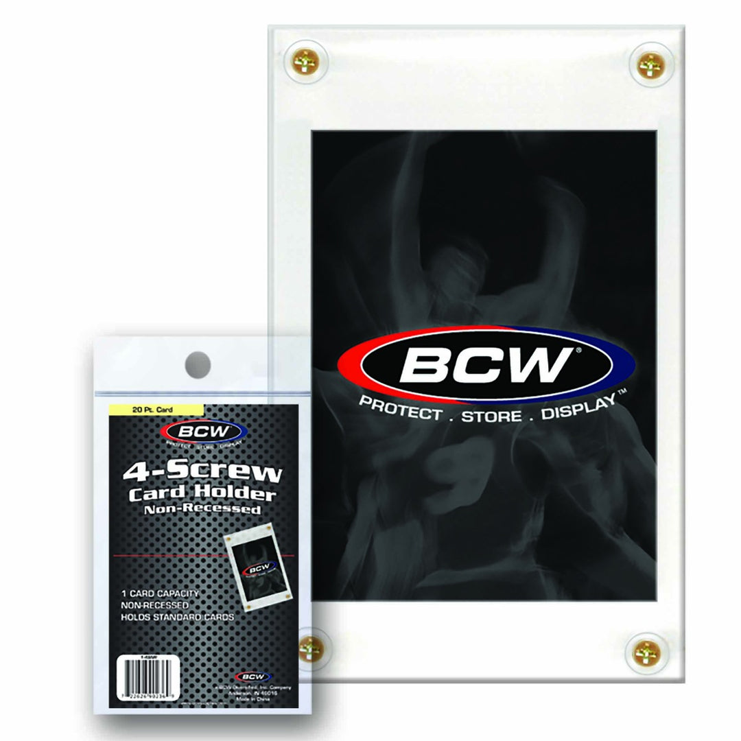 BCW 4-Screw Card Holder Nonrecessed -Standard Card 20Pt - Trading Card Sleeves & Screwdowns - Hobby Master - hobbymasterstore