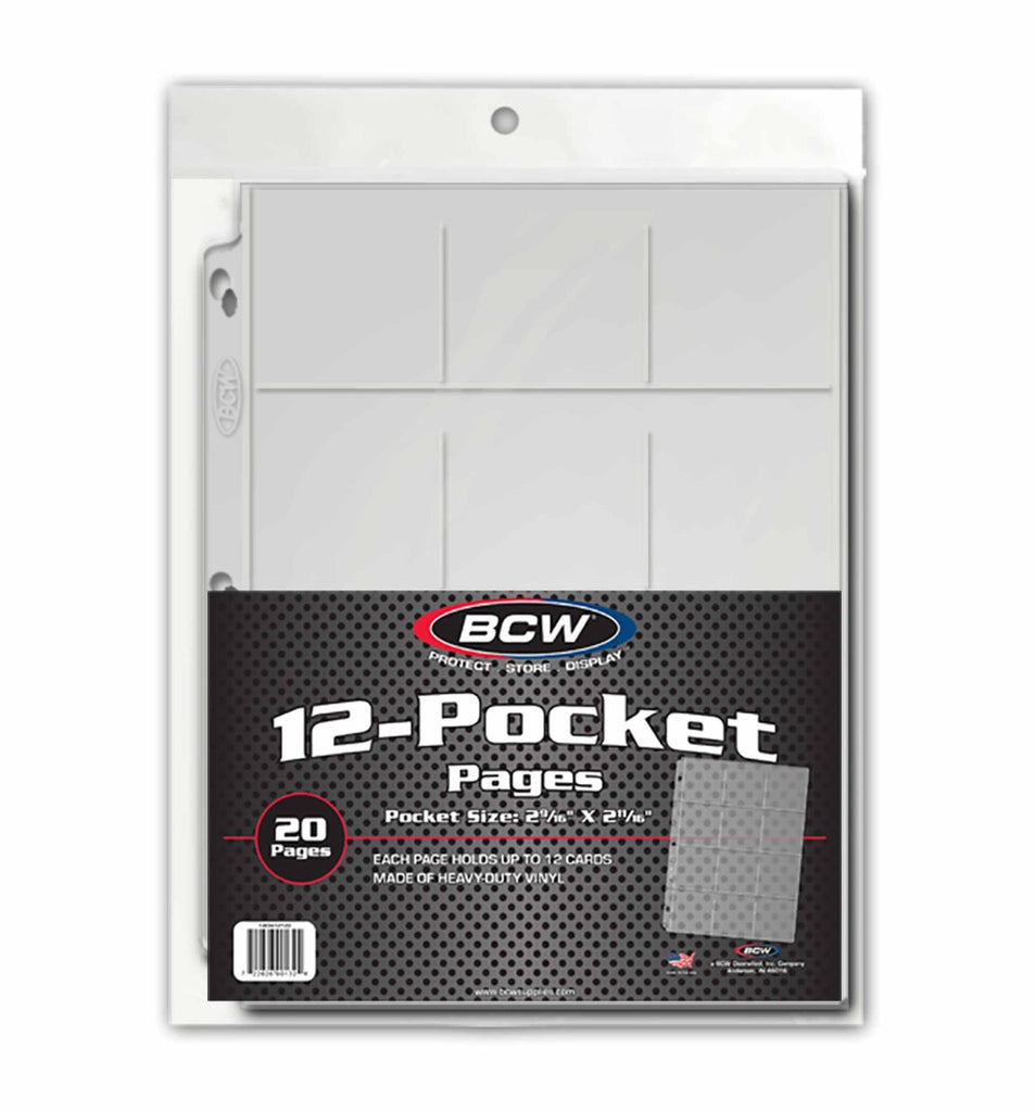 BCW 12-Pocket Vinyl Pages - Coin & Currency Pages - Hobby Master - hobbymasterstore
