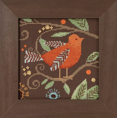 Mill Hill Out on a Limb - Orange Bird Cross Stitch Kit 2018 Debbie Mumm DM301813