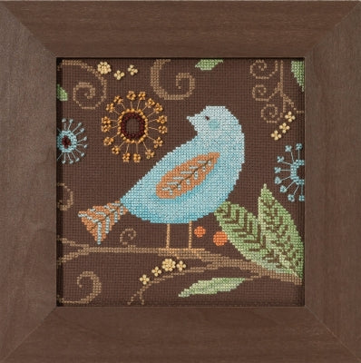 Mill Hill Out on a Limb - Aqua Bird Cross Stitch Kit 2018 Debbie Mumm DM301814