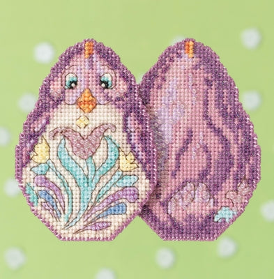 Mill Hill Purple Chick Cross Stitch Kit designed by Jim Shore JS181716