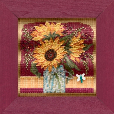 Mill Hill Sunflower Bouquet Cross Stitch Kit Buttons & Beads Autumn MH14-1924