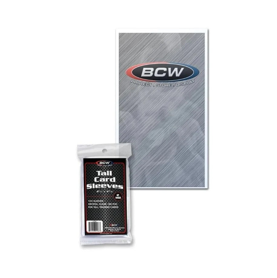 BCW Trading Card Tall Soft Sleeves 2 5/8" x 4 13/16" for Tall Trading Cards