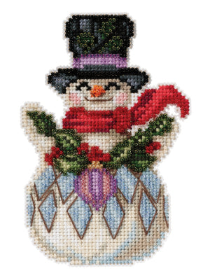 Mill Hill 2021 Jim Shore Snowman with Holly Cross Stitch Kit JS202115
