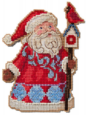 Mill Hill Jim Shore Santa & Cardinal Birdhouse Cross Stitch JS202411