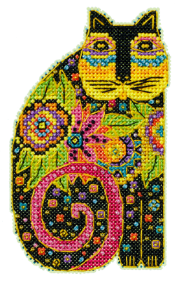 Mill Hill Laurel Burch Blossoming Feline Cross Stitch Kit LB202414