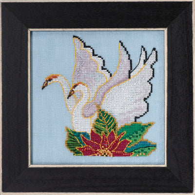 Mill Hill Laurel Burch White Swans Cross Stitch Kit LB202312