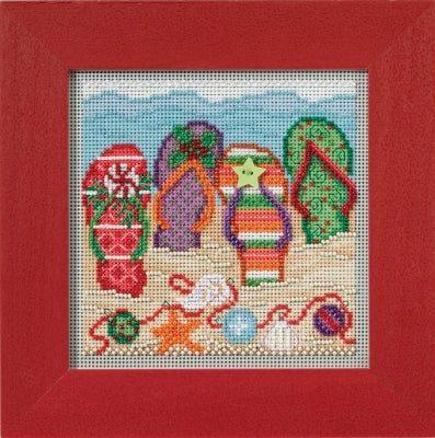 Mill Hill Holiday Flip Flops Cross Stitch Kit Buttons & Beads MH141735