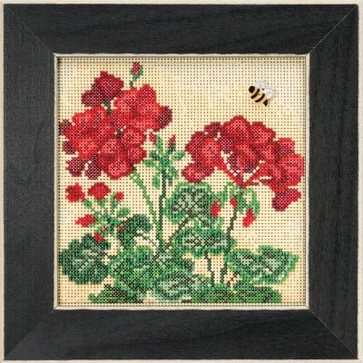 Mill Hill Geranium Cross Stitch Kit Buttons & Beads MH141816