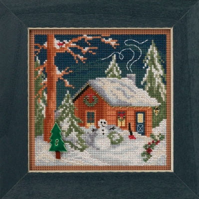 Mill Hill Christmas Cabin Cross Stitch Kit Buttons & Beads MH141834