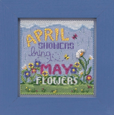 Mill Hill April Showers Cross Stitch Kit Buttons & Beads Spring MH14-1913