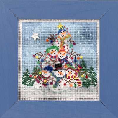 Mill Hill Snowman Pile Cross Stitch Kit Buttons & Beads MH141932