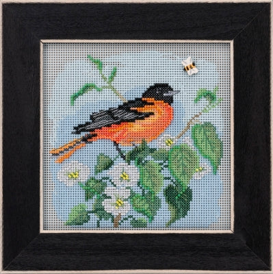 Mill Hill Baltimore Oriole Cross Stitch Kit Buttons & Beads Spring MH14-2012