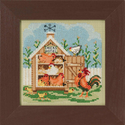 Mill Hill Chicks Hotel Cross Stitch Kit 2022 Buttons & Beads MH142214