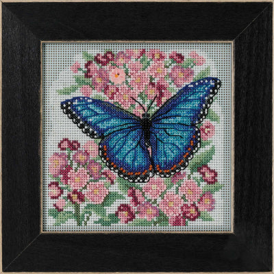 Mill Hill Blue Morpho Butterfly Cross Stitch Kit Buttons & Beads MH142216