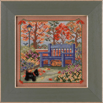 Mill Hill Autumn Bench Cross Stitch Kit Buttons & Beads MH142223