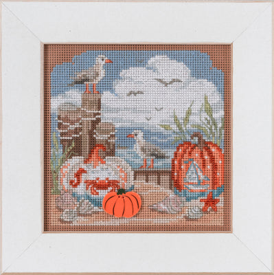 Mill Hill Fall Beach Cross Stitch Kit Buttons & Beads MH142225