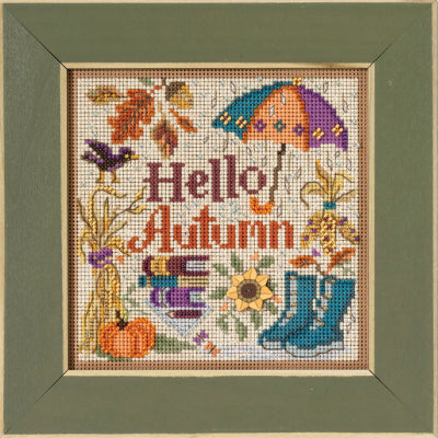 Mill Hill Hello Autumn Cross Stitch Kit Buttons & Beads MH142323