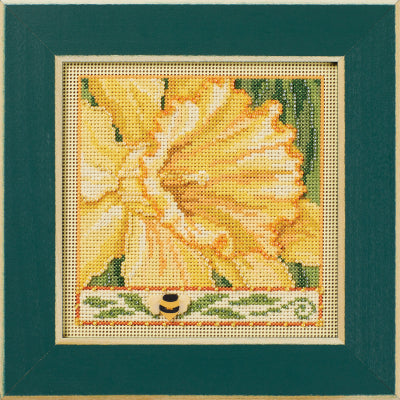 Mill Hill Daffodil Cross Stitch Kit Buttons & Beads MH142411