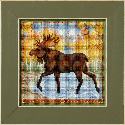 Mill Hill Autumn Moose Cross Stitch Kit Buttons & Beads MH142425