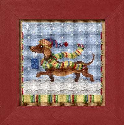 Mill Hill Dashing Dachshund Cross Stitch Kit 2024 Buttons & Beads MH142433