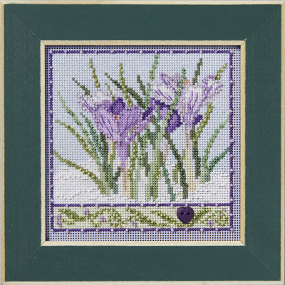 Mill Hill Crocuses Cross Stitch Kit Buttons & Beads MH142436