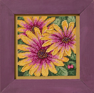 Mill Hill African Daisies Cross Stitch Kit Buttons & Beads MH142521