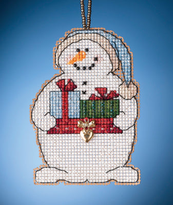 Mill Hill Snow Fun Charmed Ornament - Giving Snowman MH162136