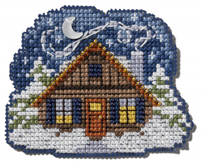 Mill Hill Winter Holiday Ornaments - Cozy Cabin Cross Stitch Kit MH18-2434