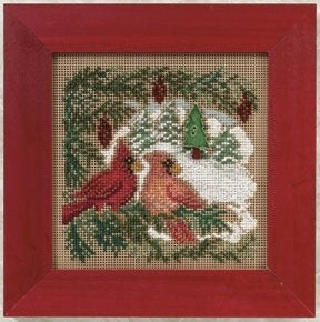 Mill Hill Cardinal Forest Cross Stitch Kit Buttons & Beads MH140301