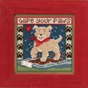 Mill Hill Puppy Paws Cross Stitch Kit 2013 Buttons & Beads MH143101