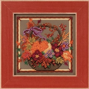 Mill Hill Autumn Basket Cross Stitch Kit Buttons & Beads MH143203