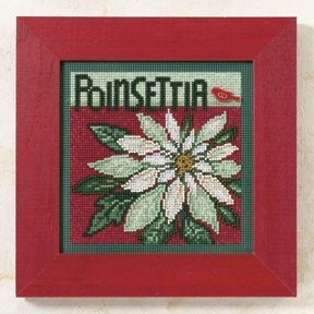 Mill Hill Poinsettia Cross Stitch Kit 2009 Buttons & Beads MH149301