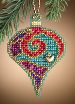 Mill Hill Christmas Jewels Ornaments - Garnet Spiral MH16-1304