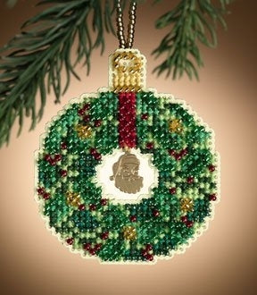 Mill Hill Christmas Jewels Ornaments - Emerald Wreath MH16-1305