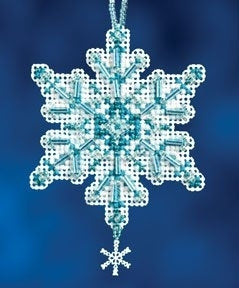 Mill Hill Snow Crystals Charmed Ornament - Aqua Crystal MH16-2301