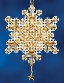 Mill Hill Snow Crystals Charmed Ornament - Gold Crystal MH16-2305