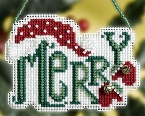 Mill Hill Winter Greetings Charmed Ornaments Merry Cross Stitch Kit MH168303