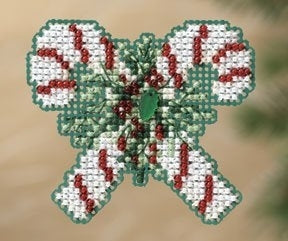 Mill Hill Winter Holiday Ornaments - Candy Canes Cross Stitch Kit MH18-1302