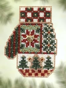Mill Hill Charmed Mitten - Patchwork Holiday Cross Stitch Kit MHCM49