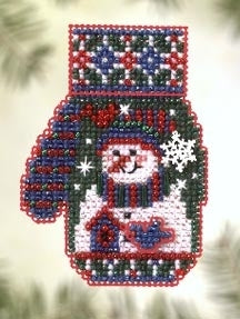 Mill Hill Charmed Mitten - Snowman's Garden Cross Stitch Kit MHCM53