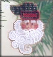 Mill Hill Charmed Santa Faces Ornaments - Joyful Santa MHCSF33