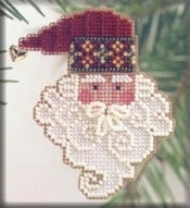 Mill Hill Charmed Santa Faces Ornaments - Santa Noel MHCSF34