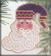 Mill Hill Charmed Santa Faces Ornaments - Charming Santa MHCSF36