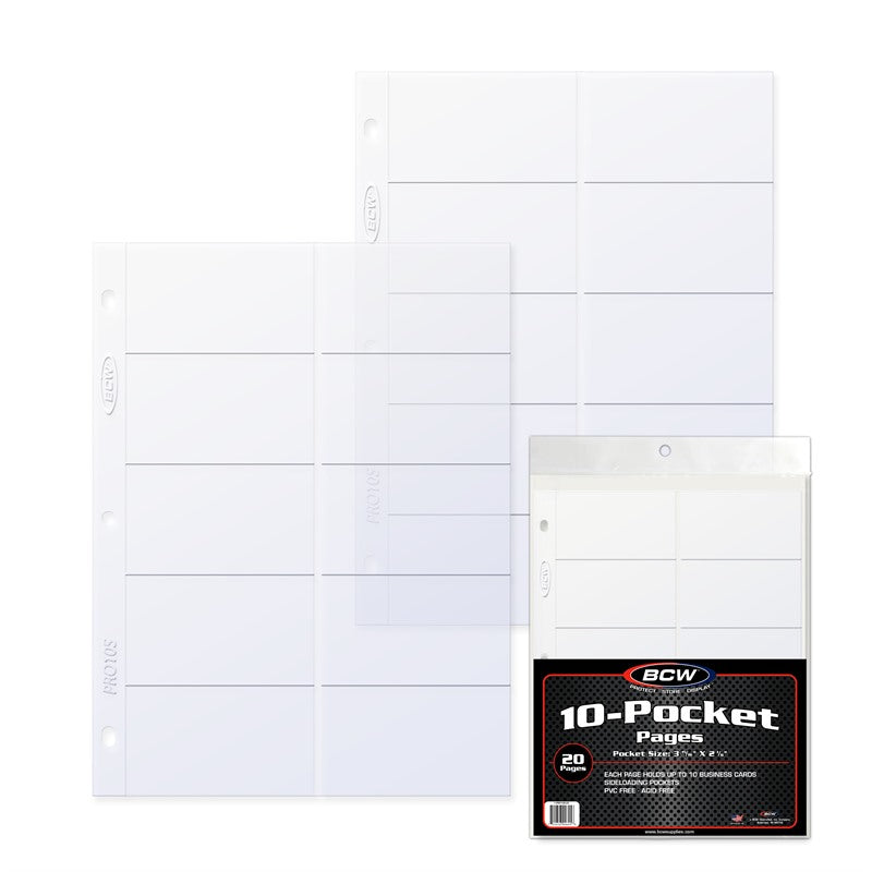 10-Pocket Business Card Protective Pages - Documents & Photos - Hobby Master - hobbymasterstore