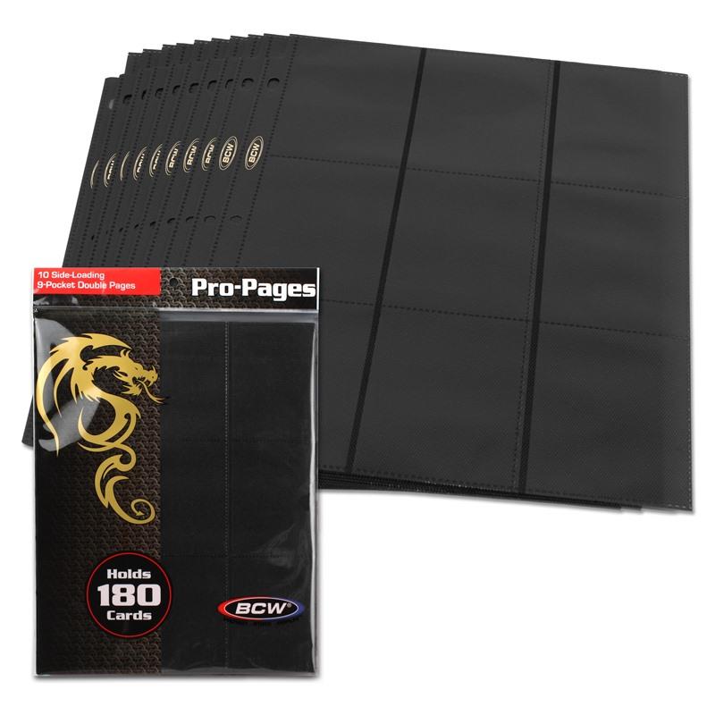 BCW - Side Loading 18-Pocket Pro Pages - Black BCW - Side Loading 18-Pocket Pro Pages - Black