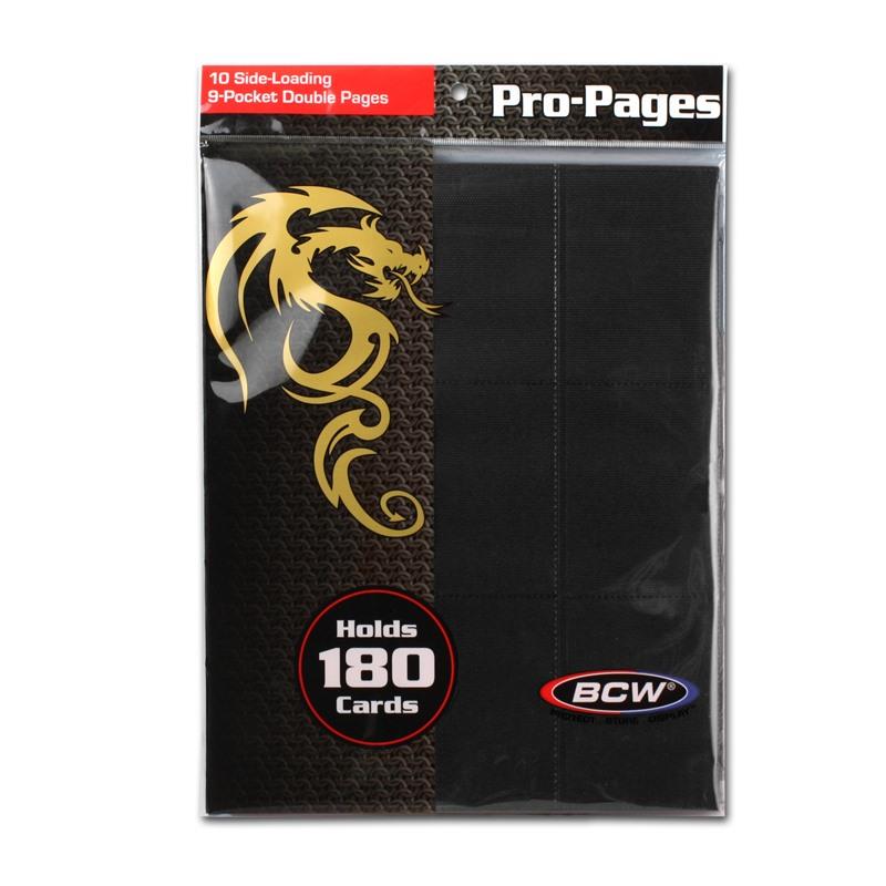 Premium 18 Pocket Pages Trading PP Plastic Black Transparent Card
